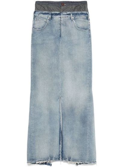 DENIM COTTON MAXI SKIRT