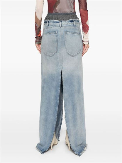 DENIM COTTON MAXI SKIRT