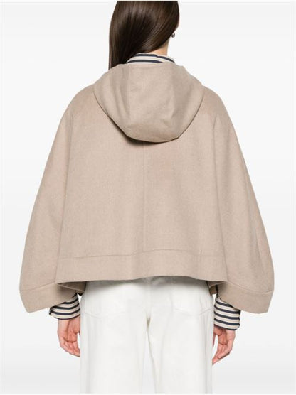 WOOL HOODED CAPE