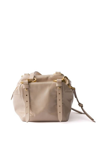 PRADA DANGLE MINI LEATHER BUCKET BAG