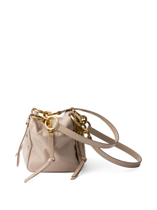 PRADA DANGLE MINI LEATHER BUCKET BAG