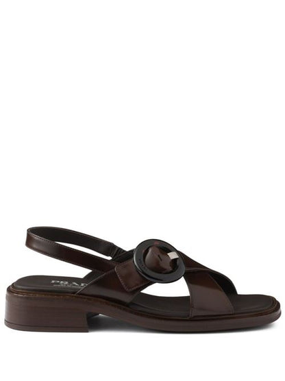LEATHER SLINGBACK SANDALS