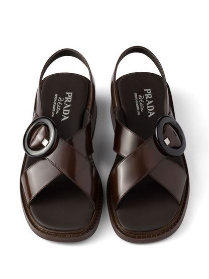LEATHER SLINGBACK SANDALS