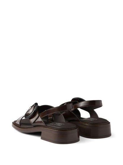 LEATHER SLINGBACK SANDALS