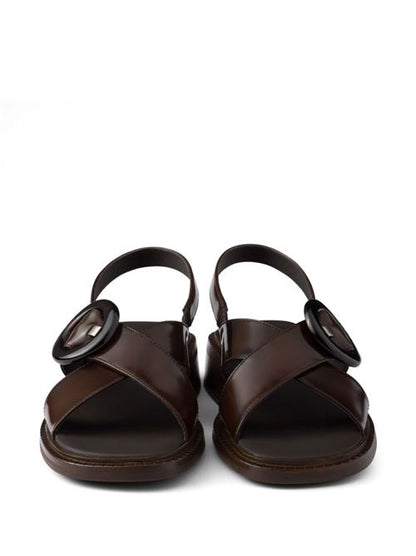LEATHER SLINGBACK SANDALS