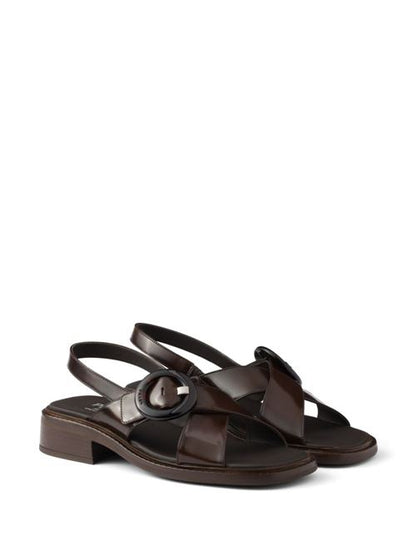 LEATHER SLINGBACK SANDALS