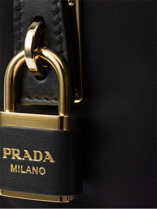RE-NYLON AND LEATHER SHOULDER BAG