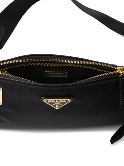 RE-NYLON AND LEATHER SHOULDER BAG