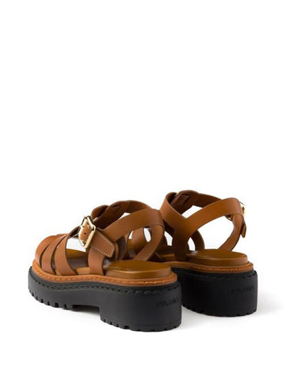 LEATHER CAGE SANDALS