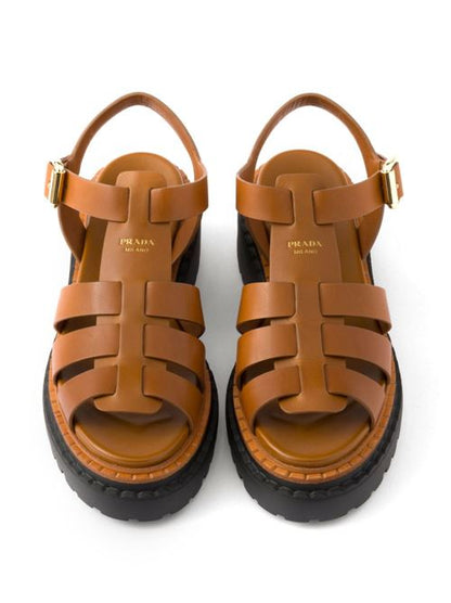 LEATHER CAGE SANDALS