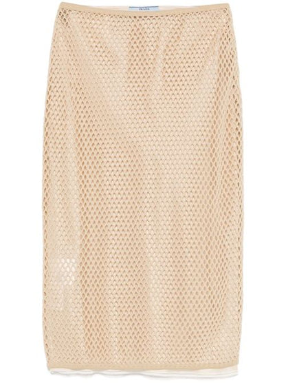 OPEN-KNIT MIDI SKIRT