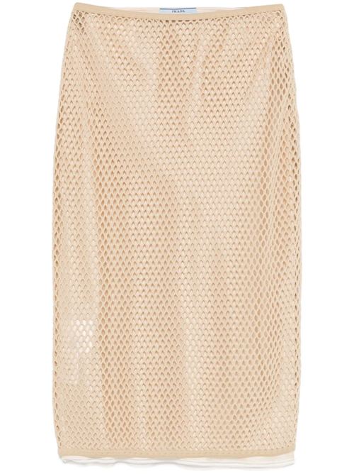 OPEN-KNIT MIDI SKIRT