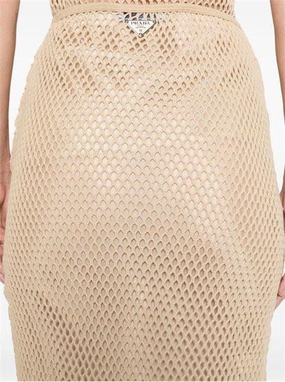 OPEN-KNIT MIDI SKIRT