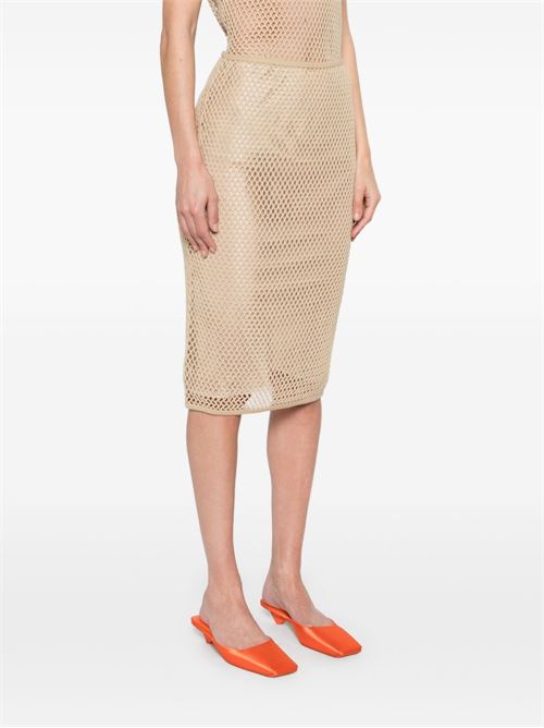 OPEN-KNIT MIDI SKIRT