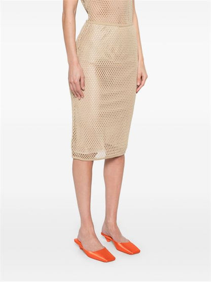 OPEN-KNIT MIDI SKIRT