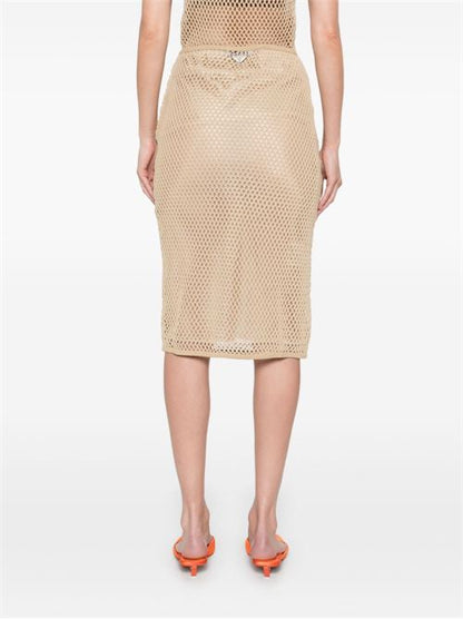 OPEN-KNIT MIDI SKIRT