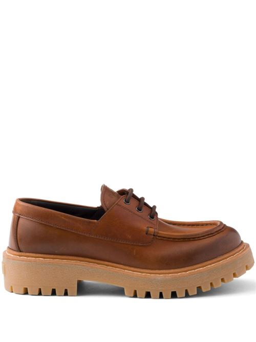 LEATHER LACE-UP LOAFERS
