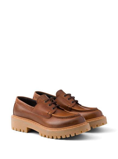 LEATHER LACE-UP LOAFERS