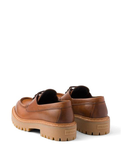 LEATHER LACE-UP LOAFERS