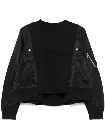 COTTON AND NYLON CREWNECK SWEATER