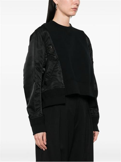 COTTON AND NYLON CREWNECK SWEATER