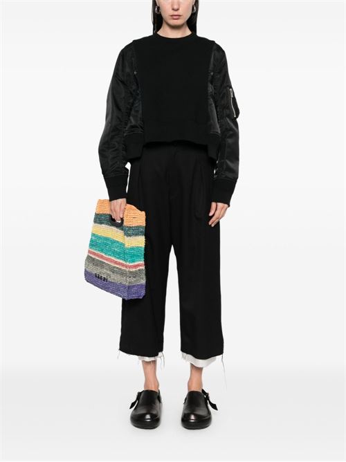 COTTON AND NYLON CREWNECK SWEATER