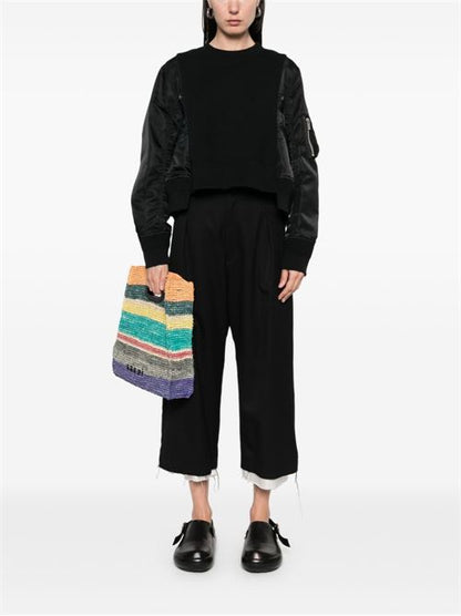 COTTON AND NYLON CREWNECK SWEATER