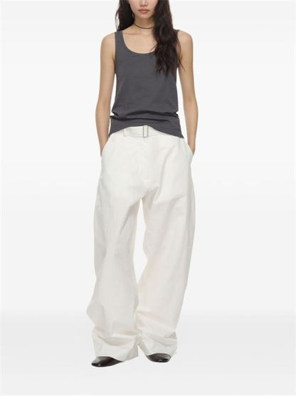 ROUND LEG COTTON TROUSERS