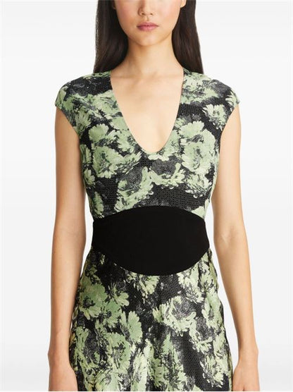 PRINTED MIDI DRESS