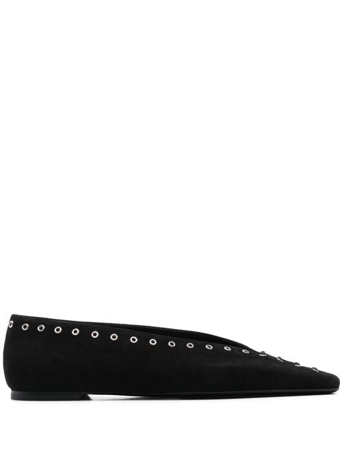 SUEDE LEATHER LACE-UP BALLETS