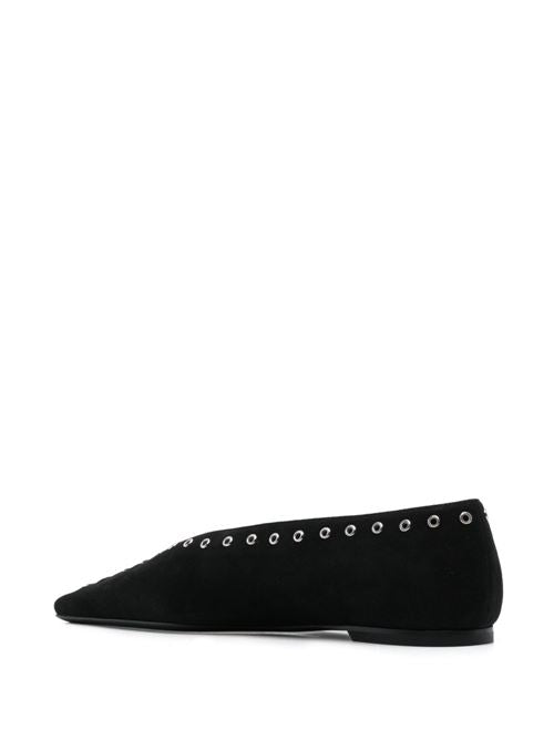 SUEDE LEATHER LACE-UP BALLETS