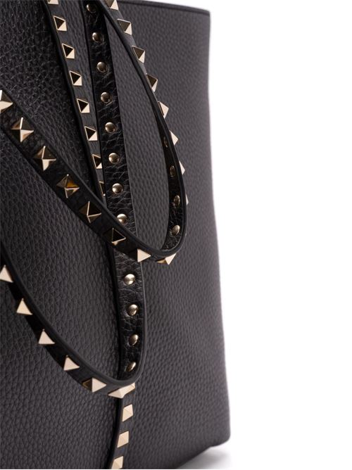 ROCKSTUD LEATHER MEDIUM TOTE
