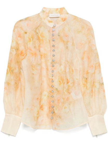CRUSH PRINTED LINEN SHIRT