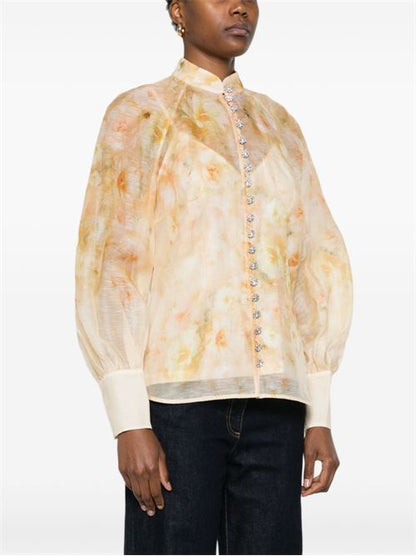 CRUSH PRINTED LINEN SHIRT