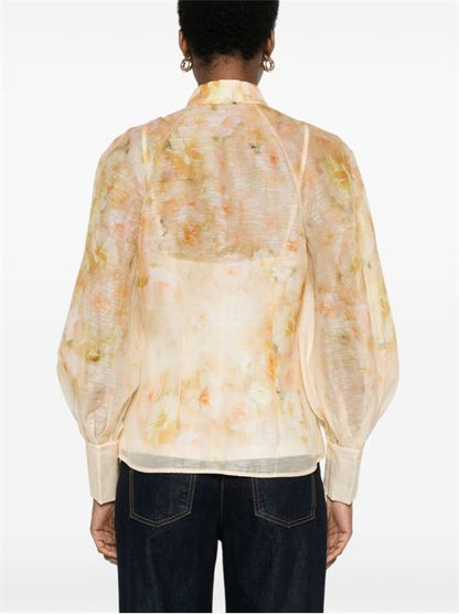 CRUSH PRINTED LINEN SHIRT