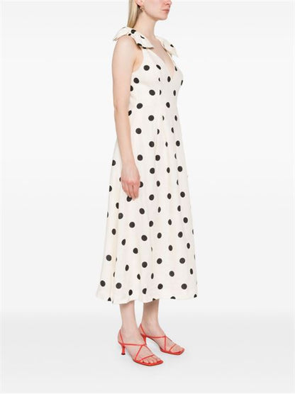 CRUSH LINEN MIDI DRESS