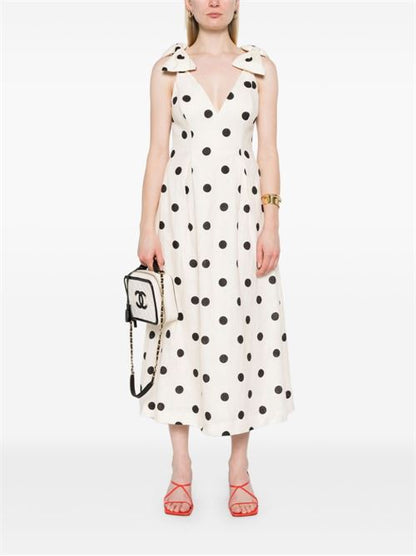 CRUSH LINEN MIDI DRESS
