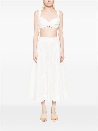 CRUSH COTTON MIDI SKIRT