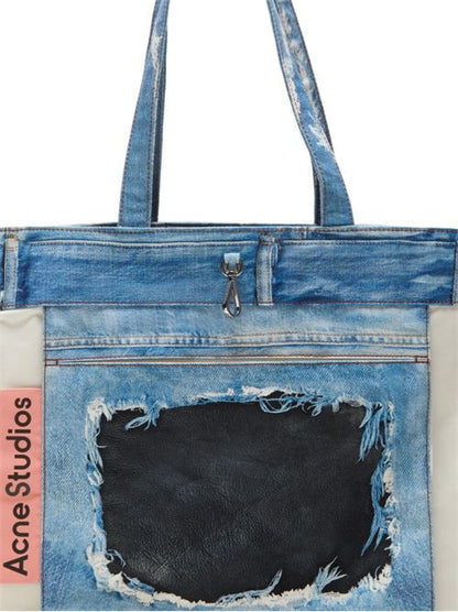DENIM PRINT TOTE BAG
