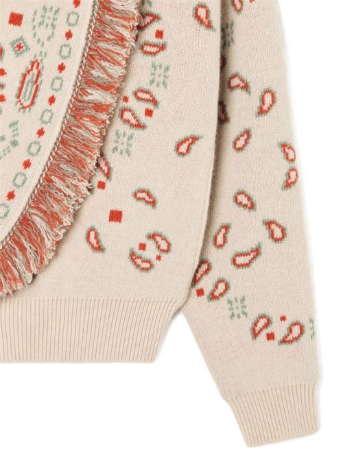BANDANA JACQUARD CASHMERE AND WOOL CARDIGAN