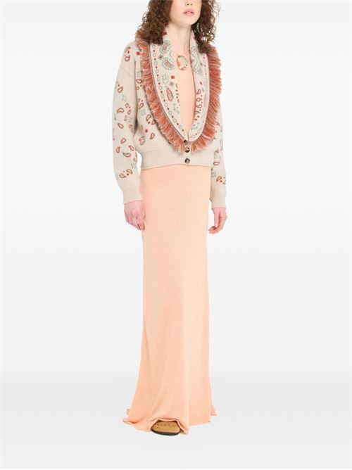 BANDANA JACQUARD CASHMERE AND WOOL CARDIGAN