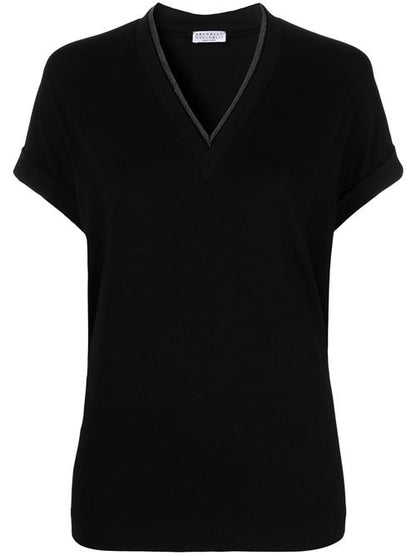 COTTON V-NECKED T-SHIRT