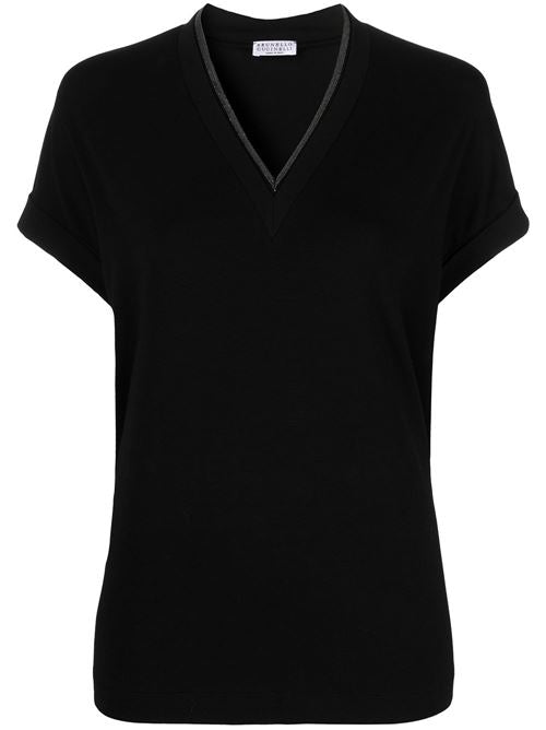 COTTON V-NECKED T-SHIRT