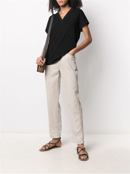 COTTON V-NECKED T-SHIRT