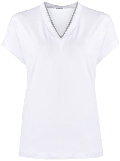 COTTON V-NECKED T-SHIRT