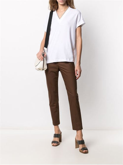 COTTON V-NECKED T-SHIRT
