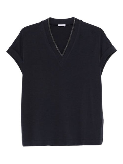 COTTON V-NECKED T-SHIRT