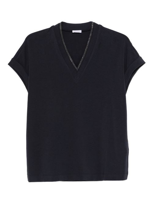 COTTON V-NECKED T-SHIRT