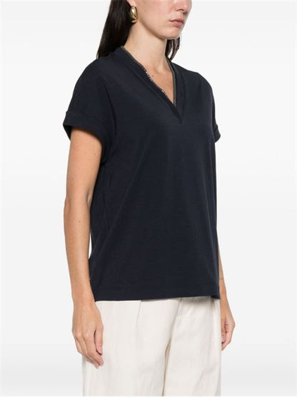 COTTON V-NECKED T-SHIRT