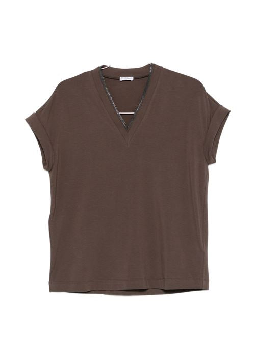 COTTON V-NECKED T-SHIRT